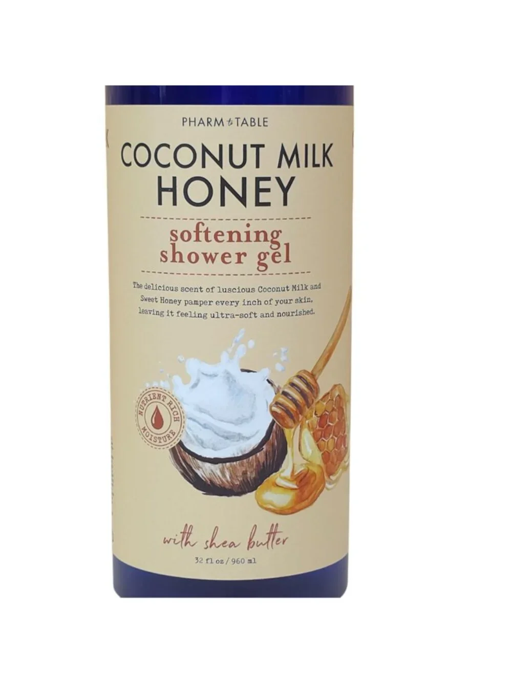 Pharm to Table Coconut Milk & Honey Softening Shower Gel 32 oz Shea Butter